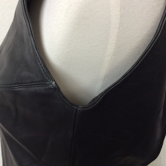 Soft Leather Sleeveless Back Dress - Picture 6 of 9